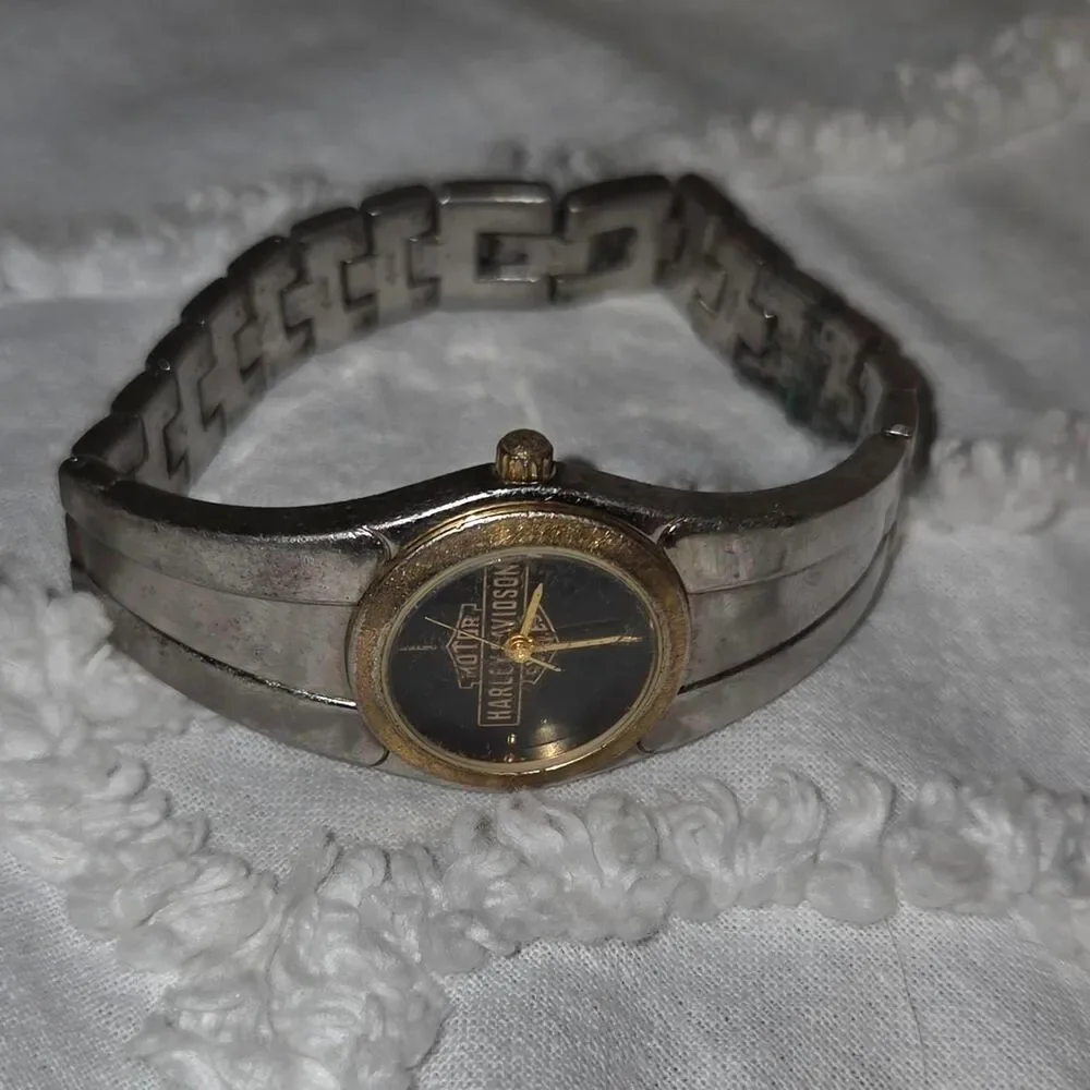 Vintage Harley Davidson Two-Tone  ladies Biker Watch pre-loved  untested  Y2K